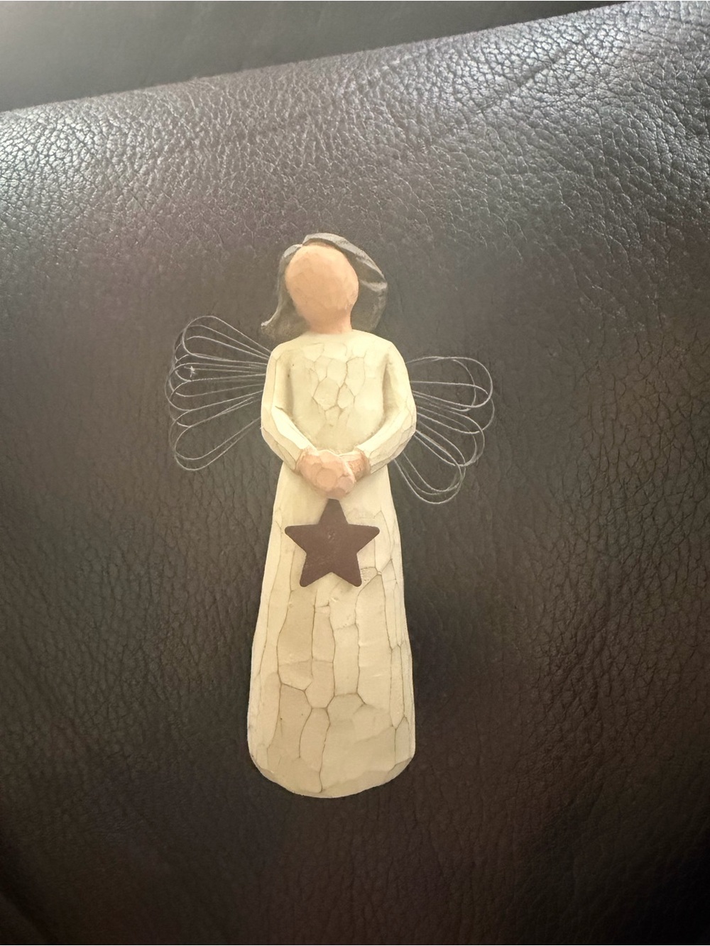 Willow tree Handcrafted Cream Angel Figurine Wall Decor with Star Angel of Light